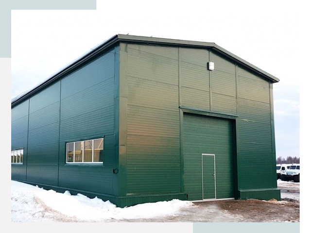 Двускатные ангары в Холмске