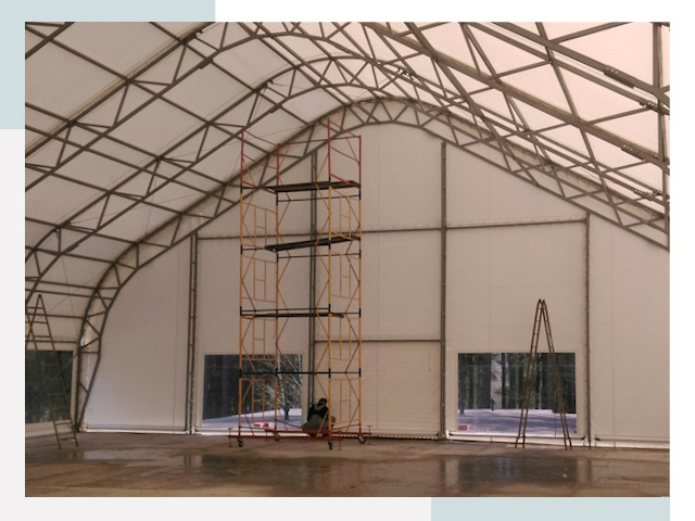 Шатровые ангары в Холмске