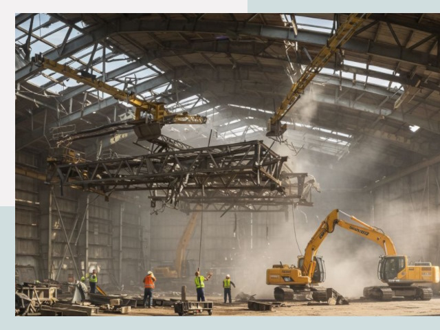 Демонтаж ангаров в Холмске от 616 руб. за м²